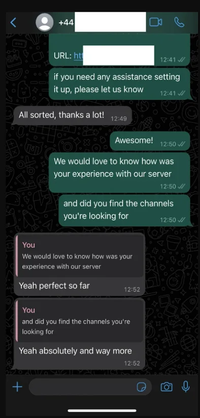 United kingdom IPTV service preview screen