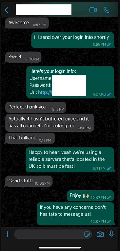 United kingdom IPTV service preview screen